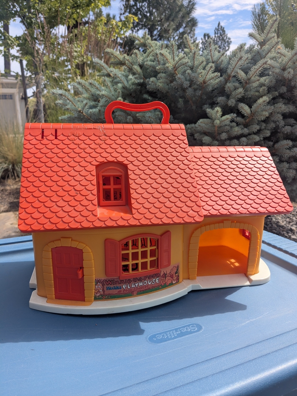 Vintage Pooh's Playhouse Kids Orange and Yellow Handheld
